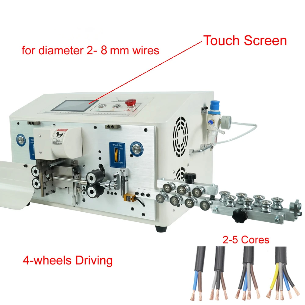Double Round Multi-Core Wire Stripping &amp; Cutting Machine (2-8mm) WPM-YHT6 Video