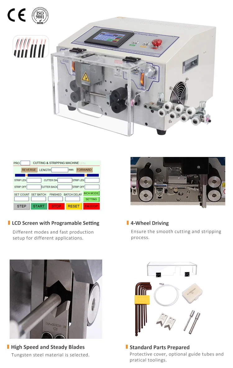 Double layer round sheath wire stripping cutting machine WPM-YH3 Fiber Wire Strip Machine, Jacket Cable Strip Machine, Cable Stripping Machinery Macchina da taglio per spelafili con guaina rotonda a doppio strato WPM-YH3 Macchina per strisce di fili in fibra, Macchina per strisce di cavi con rivestimento, Macchine per spelacavi