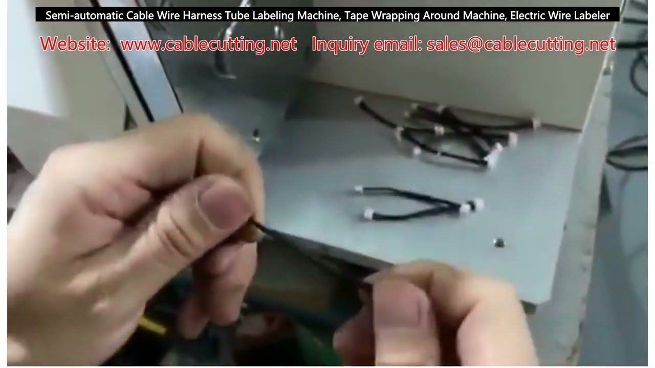 Semi automatic Cable Wire Harness Tube Labeling Machine, Tape Wrapping Around Machine, Electric Wire