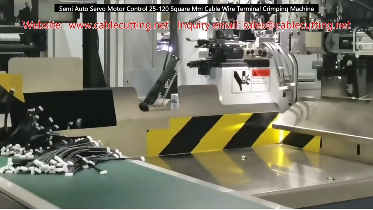 Semi Auto Servo Motor Control 25 120 Square Mm Cable Wire Terminal Crimping Machine