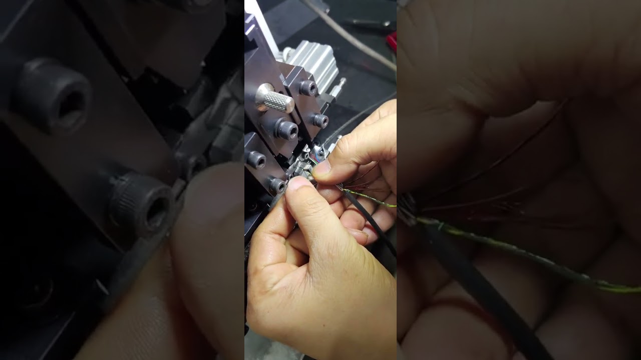 8mm Wire End Stripping with Terminal Working #machine #cablewirestrippingmachine #factory #tools