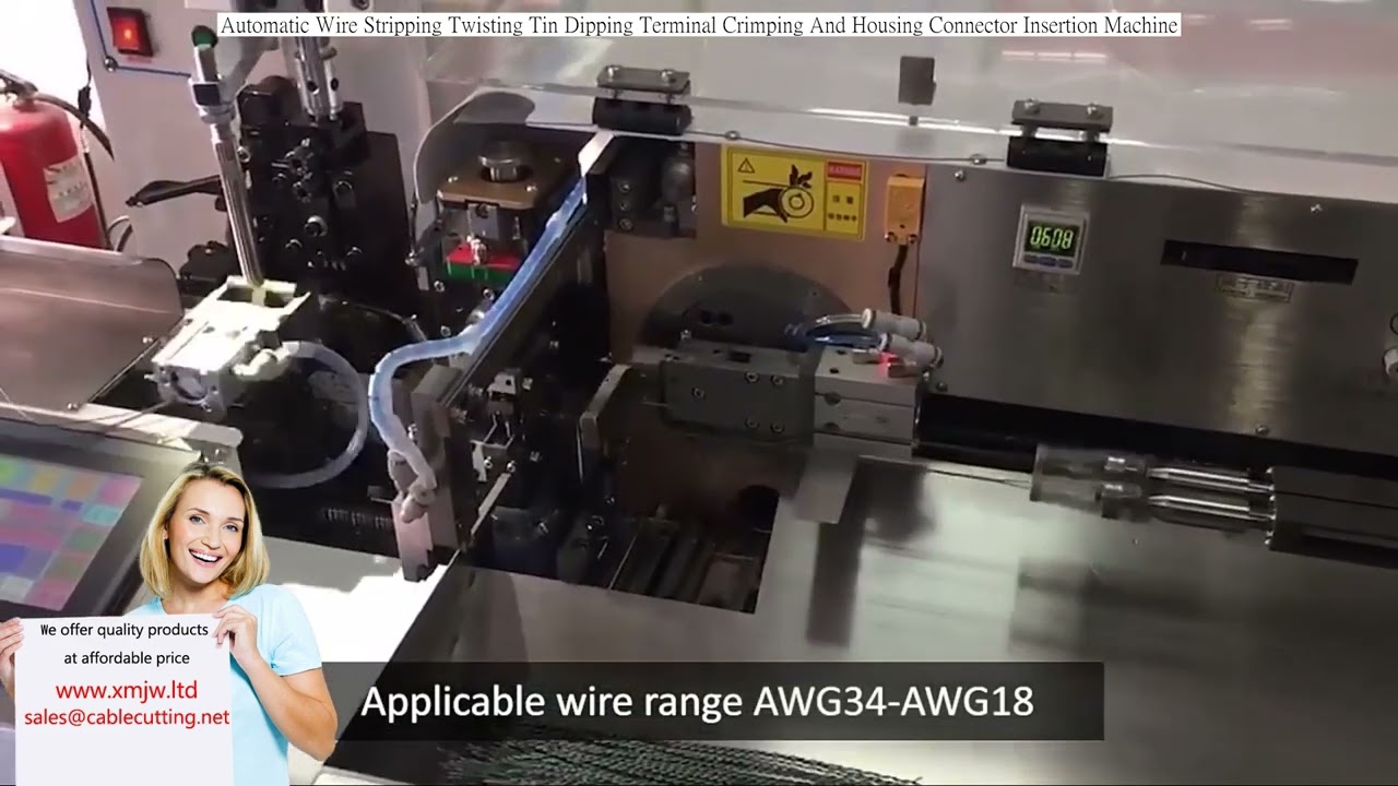 Automatic Wire Stripping Twisting Tin Dipping Terminal Crimping  Housing Connector Insertion Machine